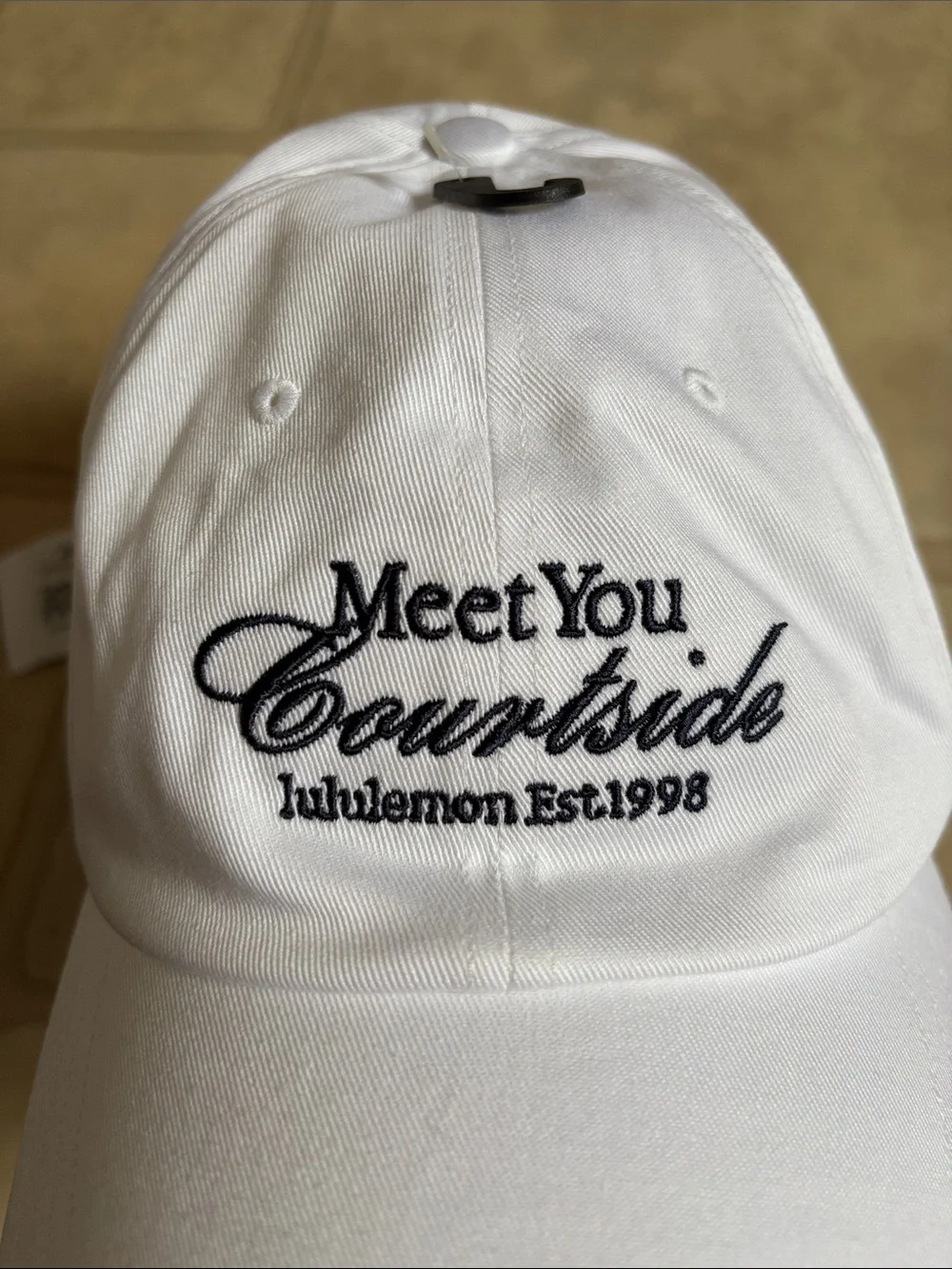 NWT Lululemon “Meet You Courtside” White Unisex Classic Ball Cap Size S/M